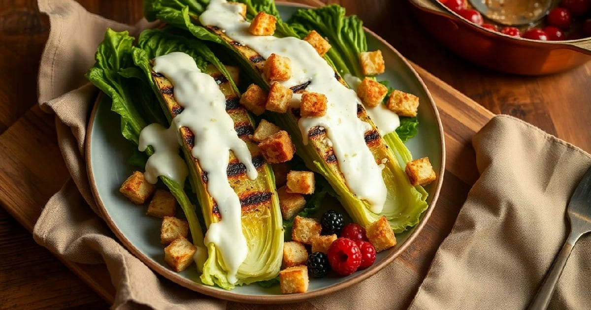 Grilled Caesar Salad with Creamy Dressing