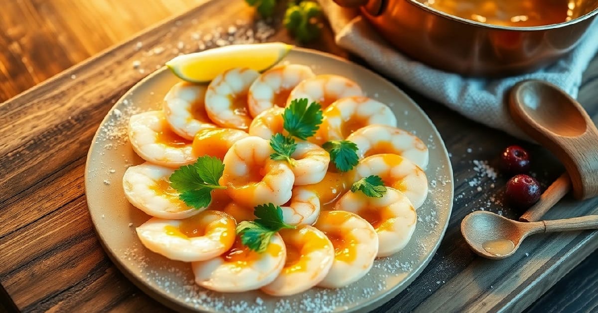 Coconut‑Tamarind Shrimp Carpaccio