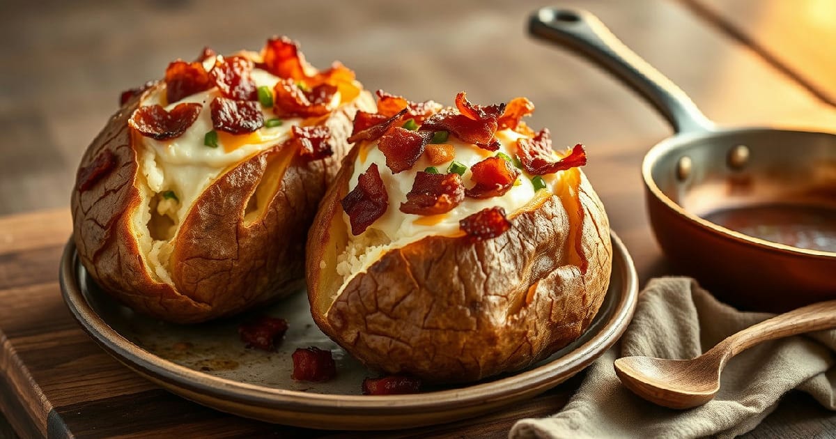 Double-Baked Potato with Crispy Bacon