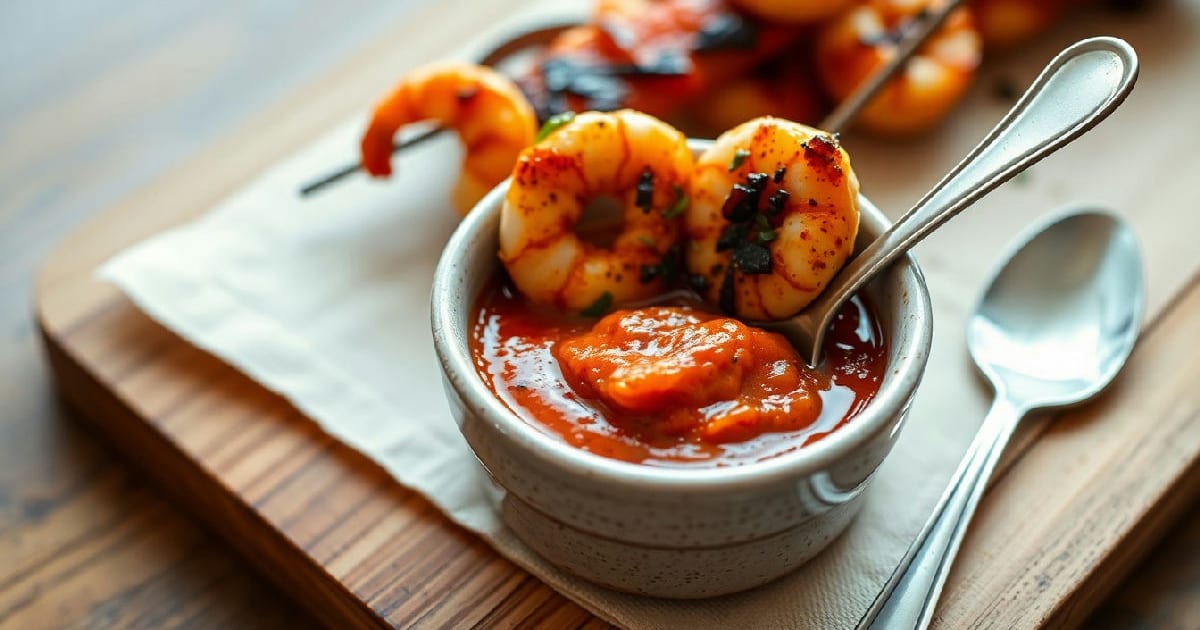 Shakshuka‑Inspired Shrimp Skewers