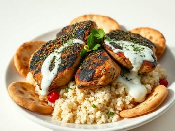 Zaatar-Grilled Chicken with Yogurt & Pita Rice
