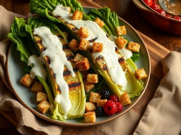 Grilled Caesar Salad with Creamy Dressing