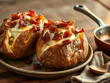 Double-Baked Potato with Crispy Bacon