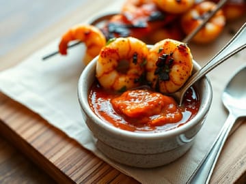 Shakshuka‑Inspired Shrimp Skewers